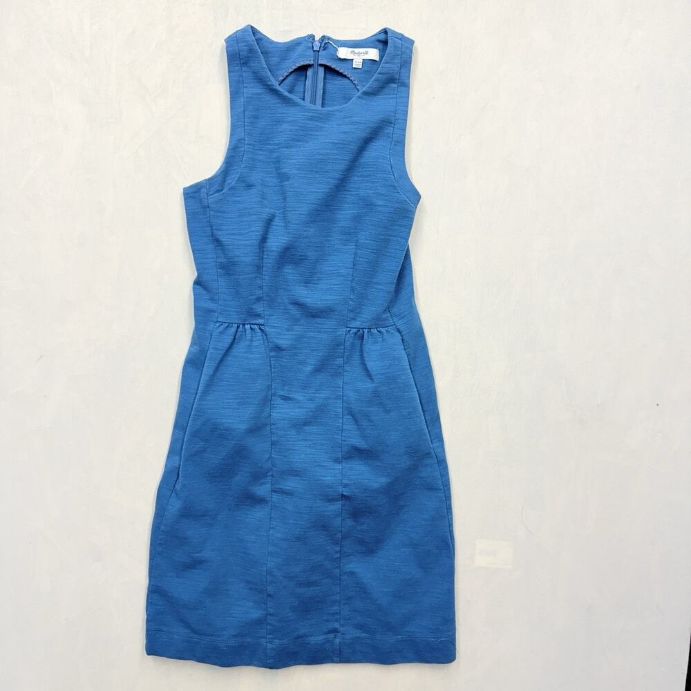 Madewell Blue Sleeveless Tank A-line Dress Women's XXS Pockets Stretch